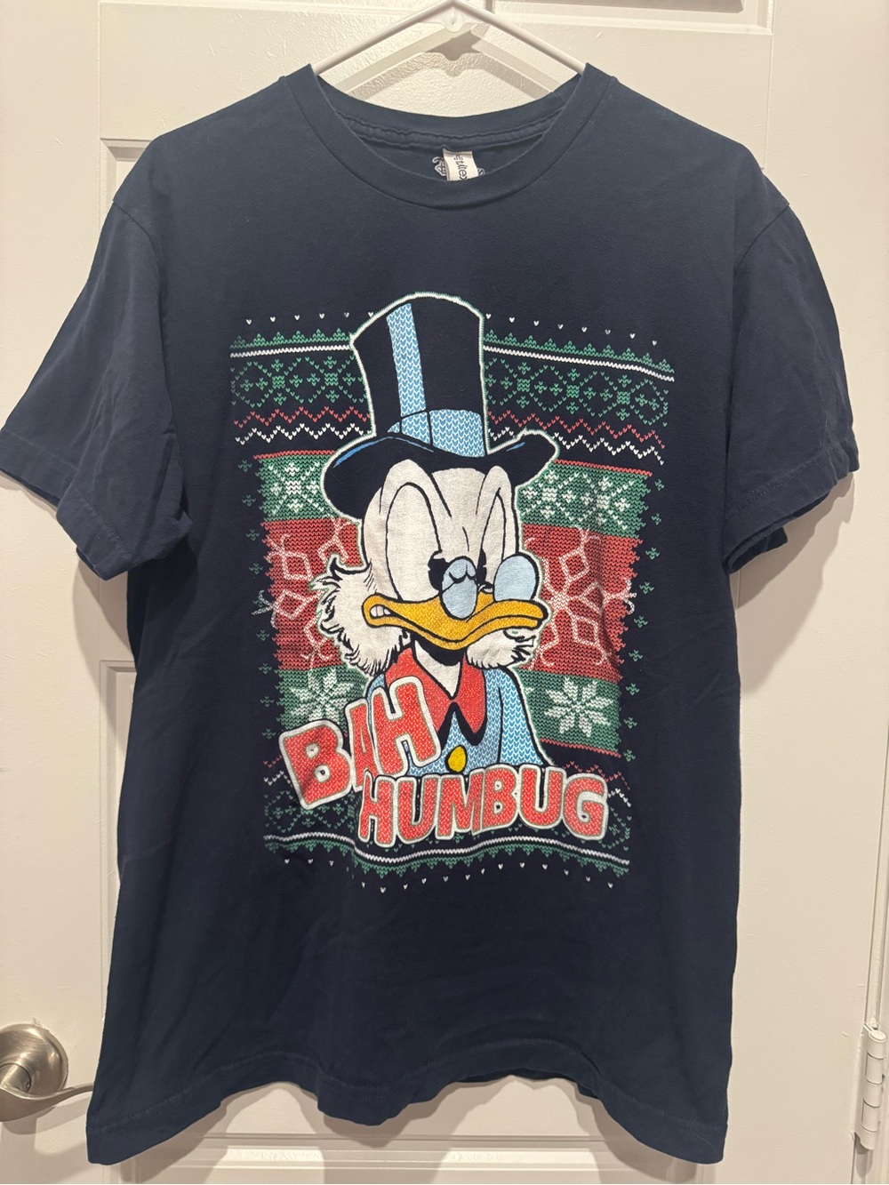 Disney Navy Scrooge McDuck 'Bah Humbug' Graphic Tee